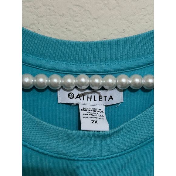 Athleta Dress Size 2X Teal Athletic Sleeveless Gym Yoga Comfort Loungewear Maxi - Picture 3 of 10
